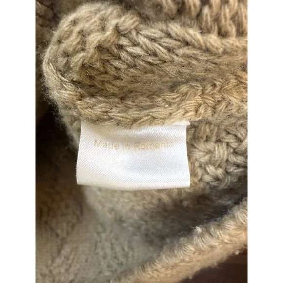 Ami Amalia‎ Cable Knit Sweater Italian Merino WoolBrownWomens Size Medium